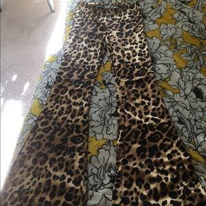 Silky high waist leopard bell bottoms!